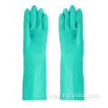 Green Chemical Resistant Safety Working Nitrile Hand Gloves